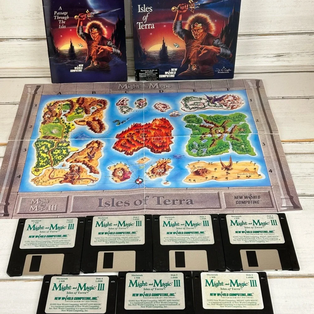 Might and Magic III: Isles of Terra - Vintage Game Box (Blue/Red)
